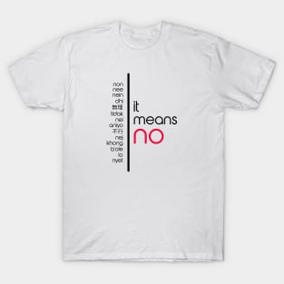 It Means No - No In Alternate Languages T-Shirt